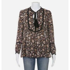 A.C.L Sheer Long Sleeve Blouse With Tassels Sz 4